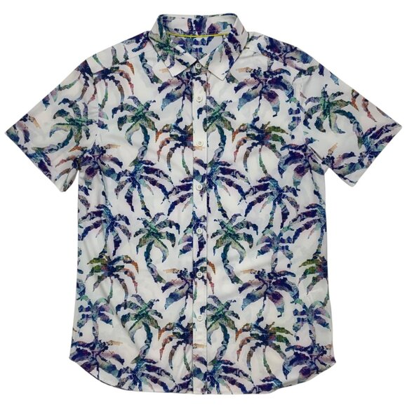 Robert Graham Mens Palms Performance Shirt S Short Sleeve UV Protection Tropical - Picture 12 of 12